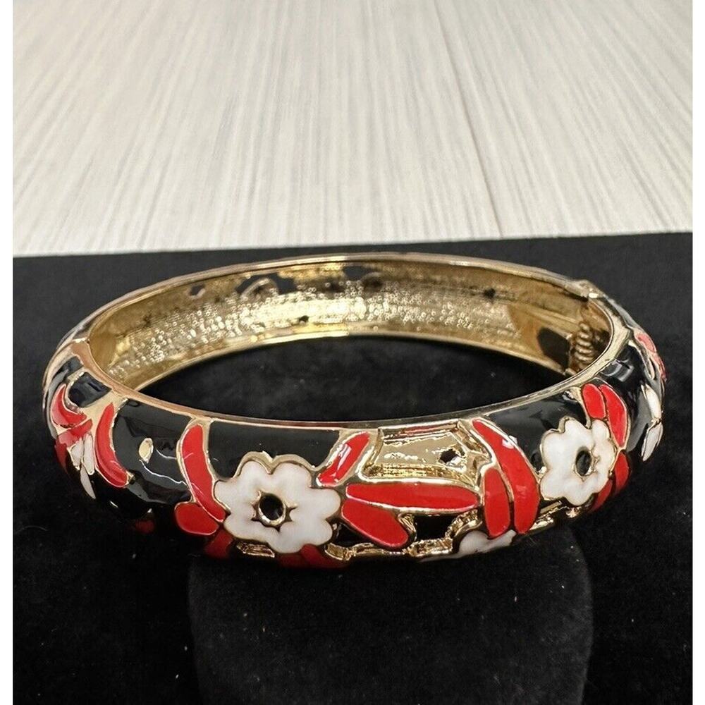 Sequin Nordstrom Multicolor Gold Tone Statement Enamel Bangle Bracelet #84